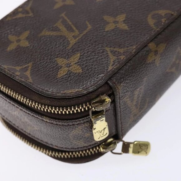 LOUIS VUITTON Monogram Trousse Brush PM Cosmetic Pouch M47510 LV Auth 141126 - Picture 4 of 16
